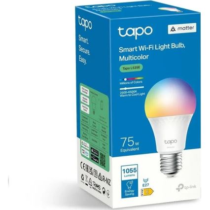 LED RGBW Dimmable Bulb MATTER A60 E27/8.6W/230V 2500-6500K Wi-Fi - TP-Link