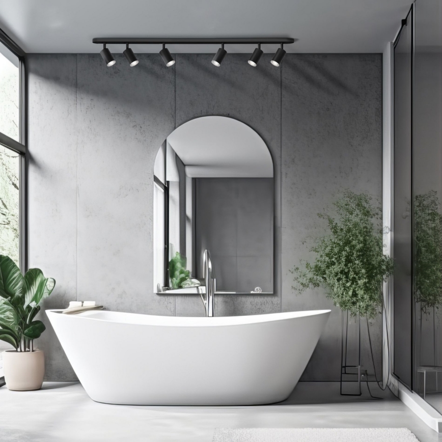 LED RGBW Dimmable Bathroom Spotlight TURYN 6xGU10/6.5W/230V 2700-6500K Wi-Fi IP44 Black