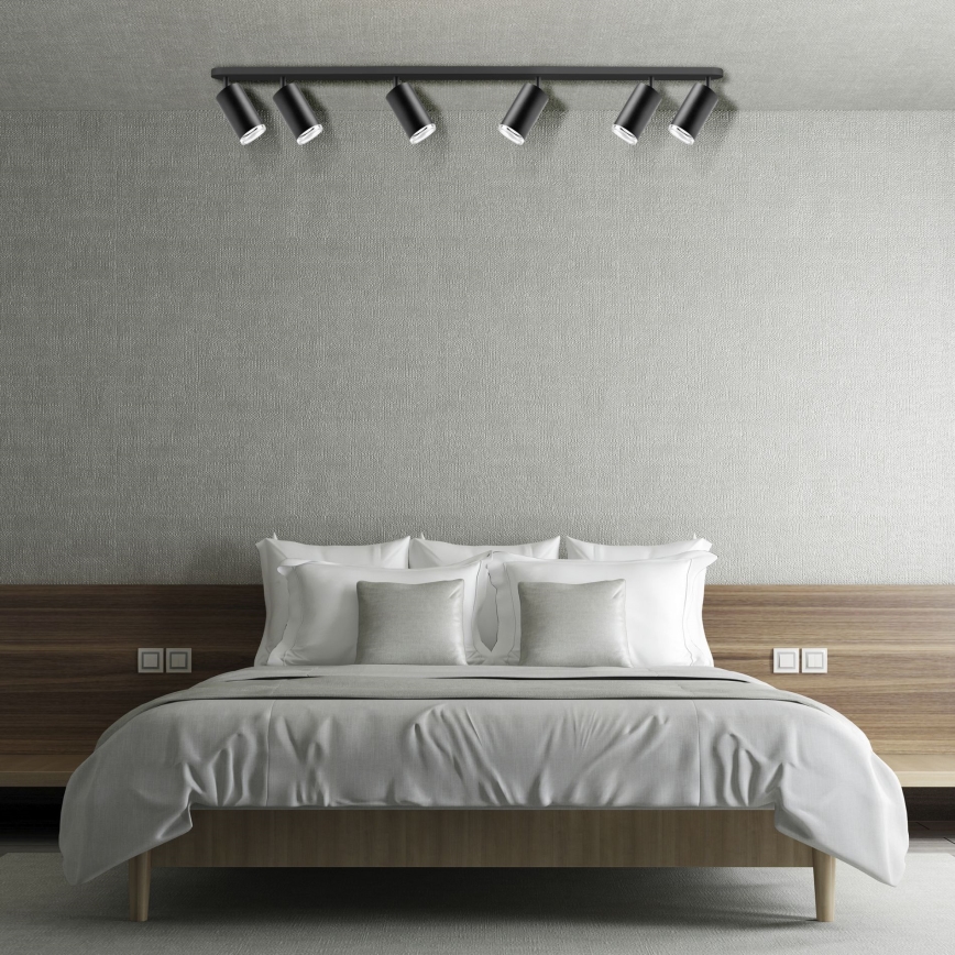 LED RGBW Dimmable Bathroom Spotlight TURYN 6xGU10/6.5W/230V 2700-6500K Wi-Fi IP44 Black