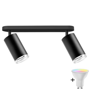 LED RGBW Dimmable Bathroom Spot Light TURYN 2xGU10/6.5W/230V 2700-6500K Wi-Fi IP44 Black