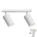 LED RGBW Dimmable Bathroom Spot Light TURYN 2xGU10/6.5W/230V 2700-6500K Wi-Fi IP44 White