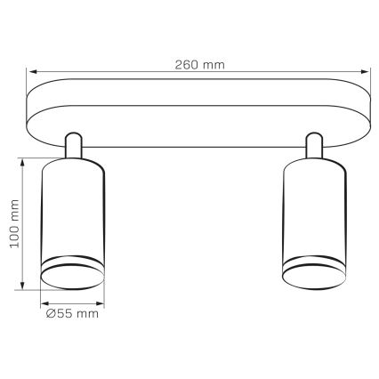 LED RGBW Dimmable Bathroom Spot Light TURYN 2xGU10/6.5W/230V 2700-6500K Wi-Fi IP44 Black