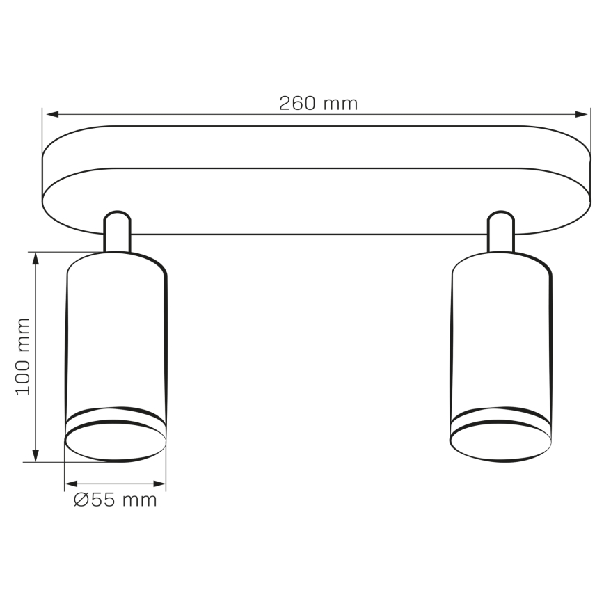 LED RGBW Dimmable Bathroom Spot Light TURYN 2xGU10/6.5W/230V 2700-6500K Wi-Fi IP44 Black
