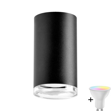LED RGBW Dimmable Bathroom Spotlight TURYN 1xGU10/6.5W/230V 2700-6500K Wi-Fi IP44 Black
