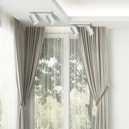 LED RGBW Dimmable Bathroom Spotlight TURYN 2xGU10/6W/230V 3000K IP44 White + Remote Control