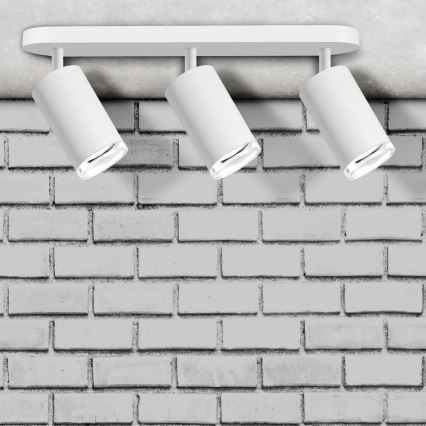 LED RGBW Dimmable Bathroom Spotlight TURYN 3xGU10/4,8W/230V 3000K IP44 White + Remote Control