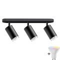 LED RGBW Dimmable bathroom spotlight TURYN 3xGU10/6.5W/230V 2700-6500K Wi-Fi IP44 black