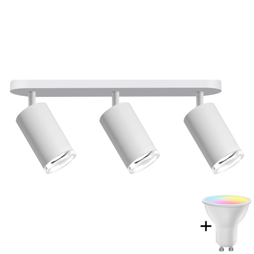 LED RGBW Dimmable Bathroom Spotlight TURYN 3xGU10/6.5W/230V 2700-6500K Wi-Fi IP44 White