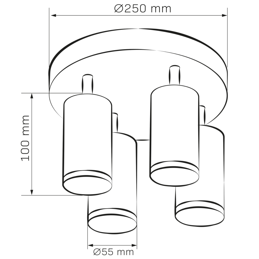 LED RGBW dimmable bathroom spotlight TURYN 4xGU10/6.5W/230V 2700-6500K Wi-Fi IP44 black