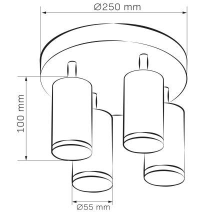 LED RGBW Dimmable Bathroom Spotlight TURYN 4x GU10/4,8W/230V 3000K IP44 White + Remote Control