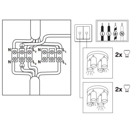 LED RGBW Dimmable Bathroom Spotlight TURYN 4x GU10/4,8W/230V 3000K IP44 White + Remote Control