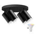 LED RGBW dimmable bathroom spotlight TURYN 4xGU10/6.5W/230V 2700-6500K Wi-Fi IP44 black