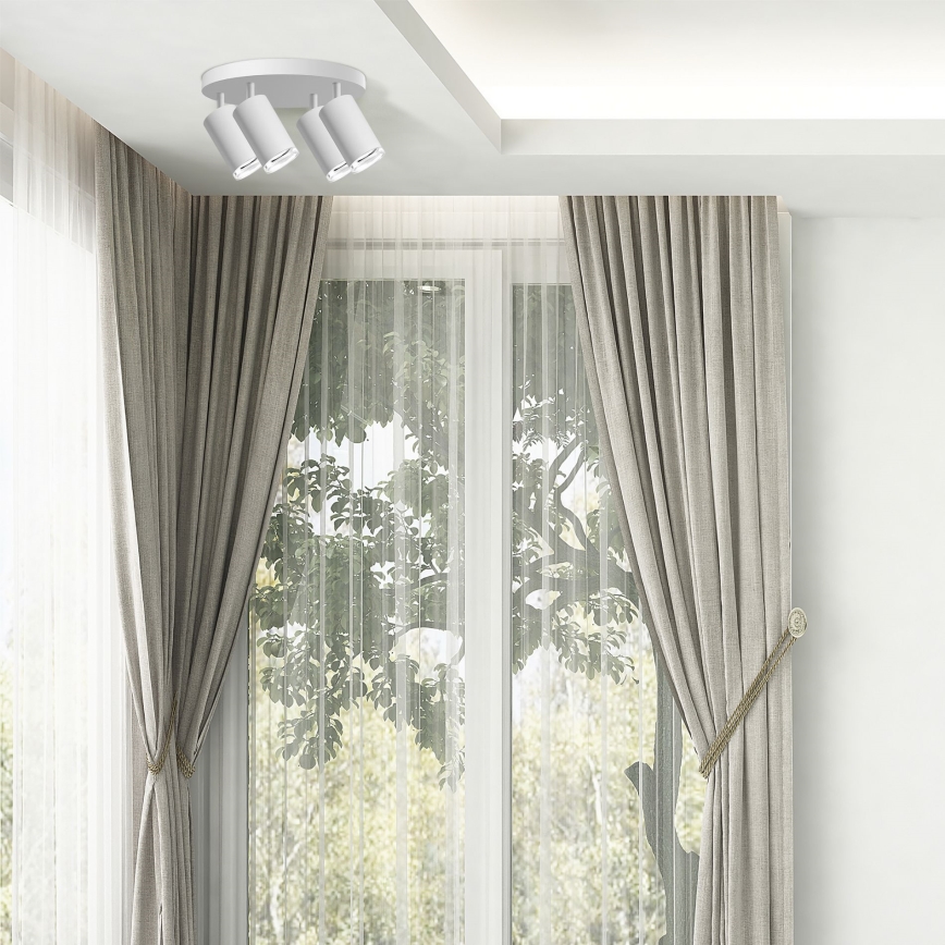 LED RGBW Dimmable Bathroom Spotlight TURYN 4x GU10/6W/230V 3000K IP44 White + Remote Control