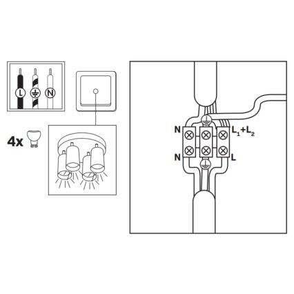 LED RGBW Dimmable Bathroom Spotlight TURYN 4x GU10/6W/230V 3000K IP44 White + Remote Control
