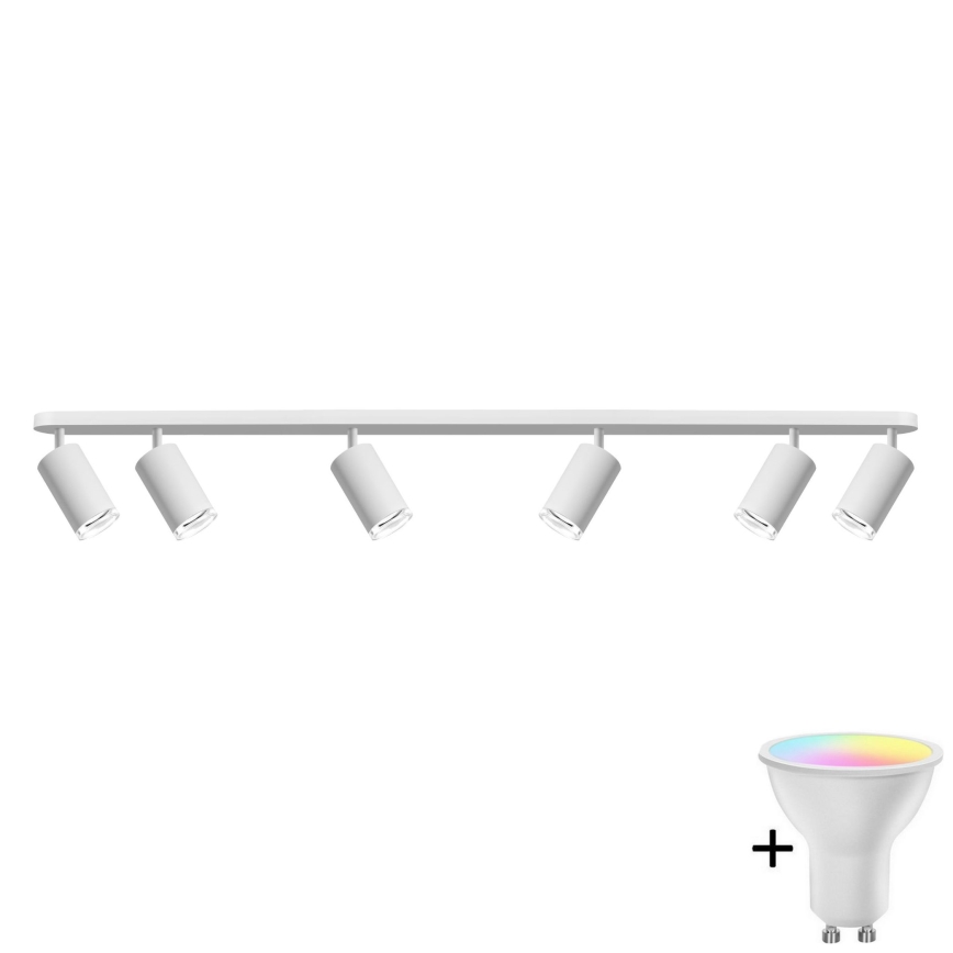 LED RGBW Dimmable bathroom spotlight TURYN 6xGU10/6.5W/230V 2700-6500K Wi-Fi IP44 white