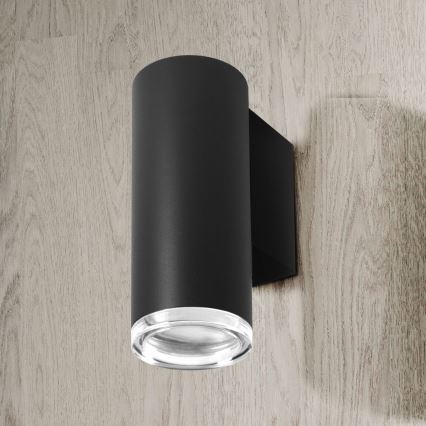 LED RGBW dimmable bathroom wall light TURYN 1xGU10/4,8W/230V 3000K IP44 black + remote control