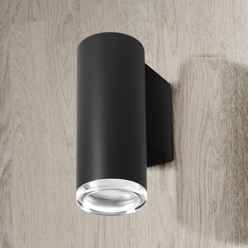 LED RGBW dimmable bathroom wall light TURYN 1xGU10/4,8W/230V 3000K IP44 black + remote control