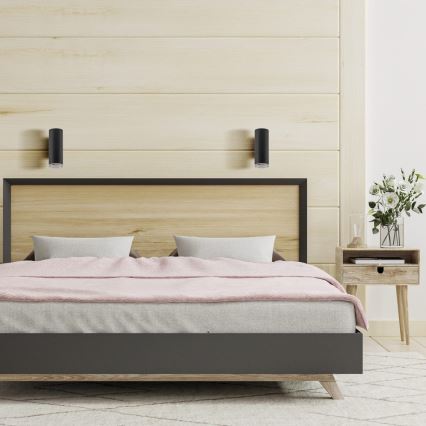 LED RGBW dimmable bathroom wall light TURYN 1xGU10/6W/230V 3000K IP44 black + remote control