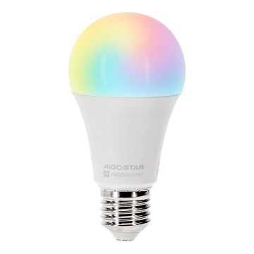 LED RGBW Dimmable bulb A60 E27/12W/230V 2700-6500K Wi-Fi - Aigostar