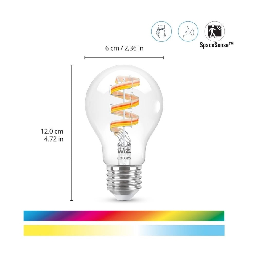 LED RGBW Dimmable bulb A60 E27/6,3W/230V 2200-6500K Wi-Fi - WiZ