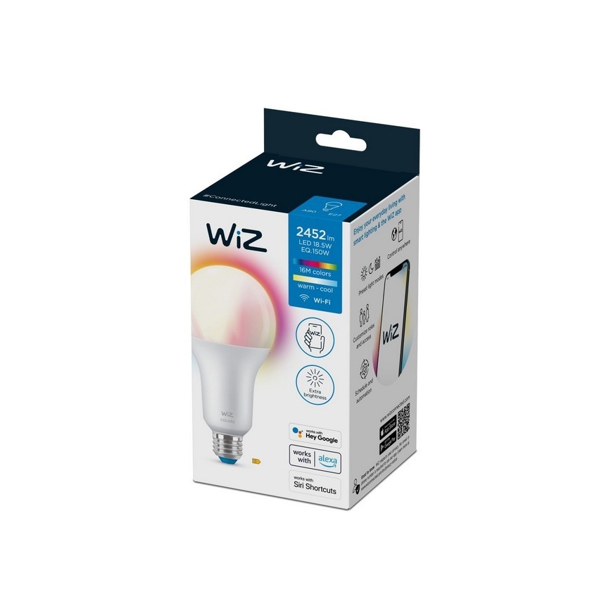 LED RGBW Dimmable bulb A80 E27/18,5W/230V 2200-6500K CRI 90 Wi-Fi - WiZ