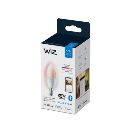 LED RGBW Dimmable bulb C37 E14/4,9W/230V 2200-6500K CRI 90 Wi-Fi -WiZ