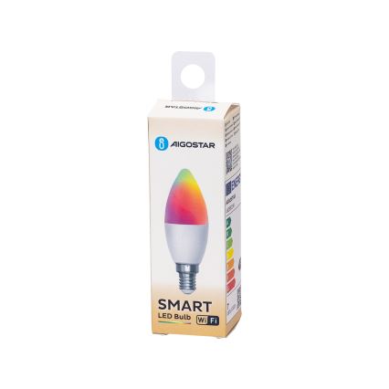 LED RGBW Dimmable bulb C37 E14/6,5W/230V 2700-6500K Wi-Fi - Aigostar