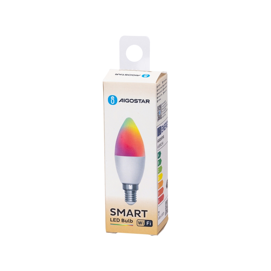 LED RGBW Dimmable bulb C37 E14/6,5W/230V 2700-6500K Wi-Fi - Aigostar