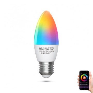 LED RGBW Dimmable bulb C37 E27/7W/230V 3000-6500K Wi-Fi - Aigostar