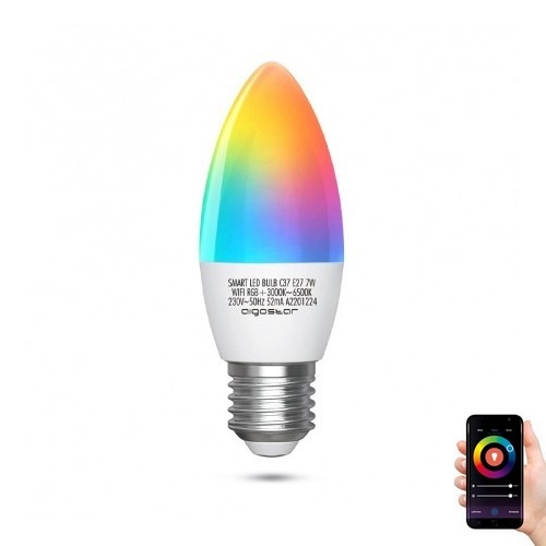 LED RGBW Dimmable bulb C37 E27/7W/230V 3000-6500K Wi-Fi - Aigostar