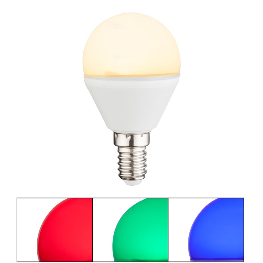 LED RGBW Dimmable bulb E14/4,9W/230V 2700K + remote control - Globo