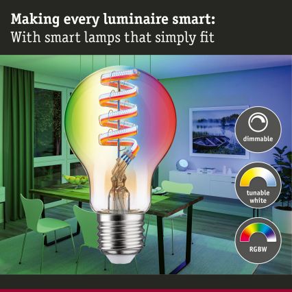 LED RGBW Dimmable Bulb FILAMENT E27/6,3W/230V 2200-6500K - Paulmann 29156