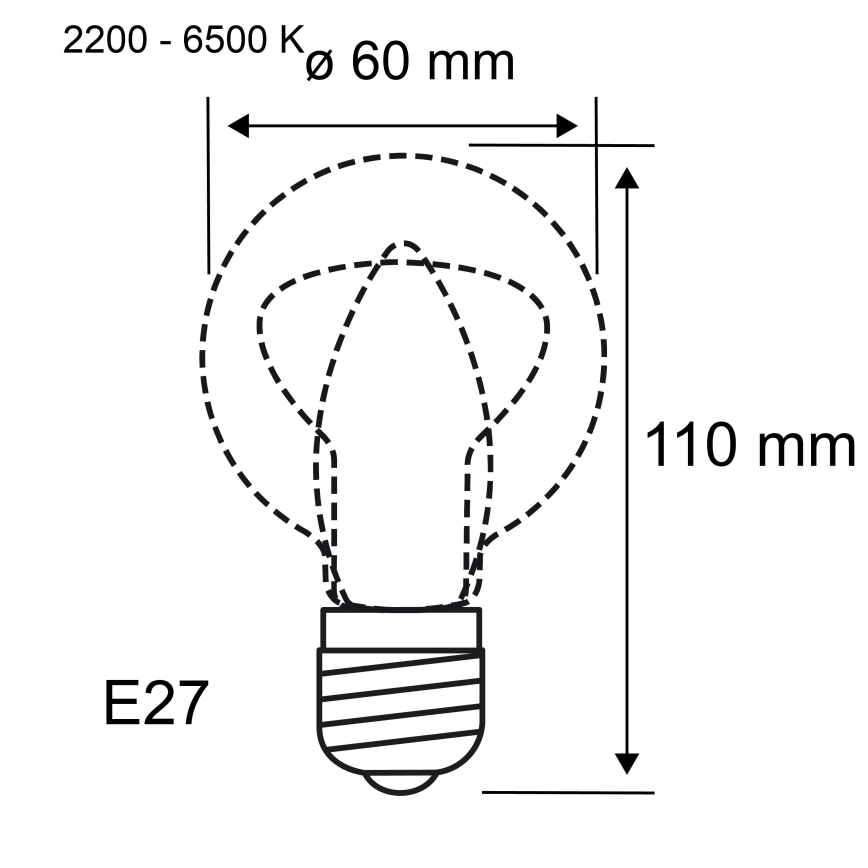 LED RGBW Dimmable Bulb FILAMENT E27/6,3W/230V 2200-6500K - Paulmann 29156