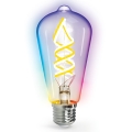 LED RGBW Dimmable bulb FILAMENT MESH Smart ST64 E27/4,9W/230V 2700-6500K - Aigostar