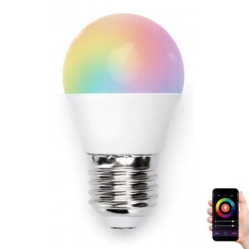 LED RGBW Dimmable bulb G45 E27/5W/230V 3000-6500K Wi-Fi - Aigostar