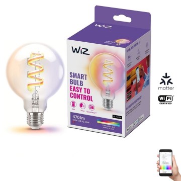 LED RGBW Dimmable bulb G95 E27/6,3W/230V 2200-6500K Wi-Fi - WiZ