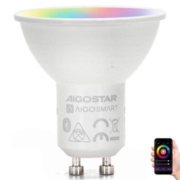 LED RGBW Dimmable bulb GU10/4,9W/230V 2700-6500K - Aigostar