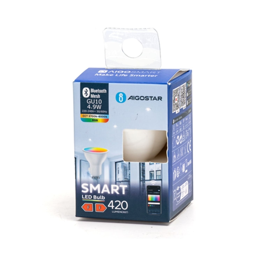 LED RGBW Dimmable bulb GU10/4,9W/230V 2700-6500K - Aigostar