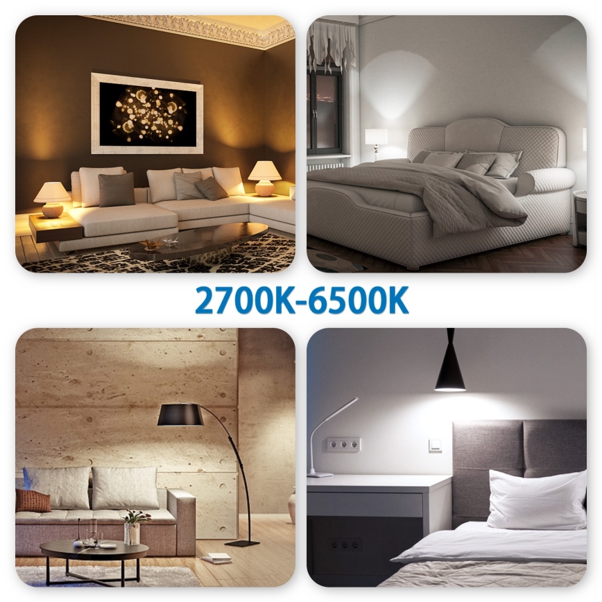 LED RGBW Dimmable bulb GU10/6,5W/230V 2700-6500K Wi-Fi - Aigostar