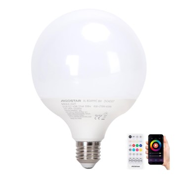 LED RGBW Dimmable bulb MESH G120 E27/4,9W/230V 2700-6500K + remote control - Aigostar