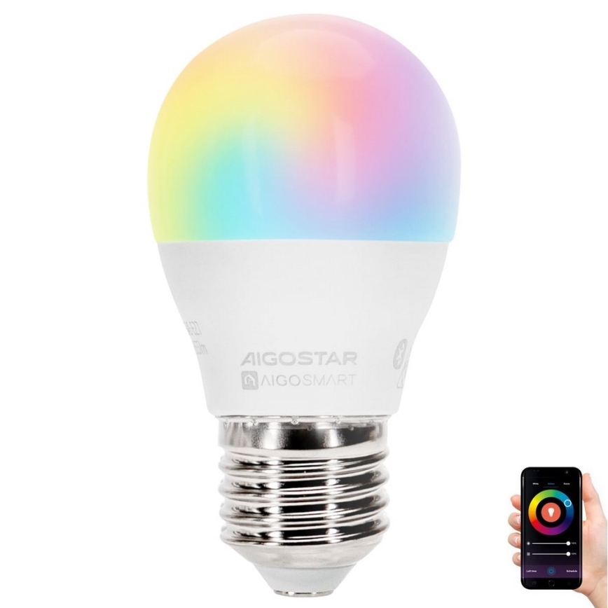 LED RGBW Dimmable bulb MESH Smart G45 E27/4,9W/230V 2700-6500K - Aigostar