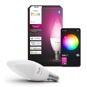 LED RGBW Dimmable Bulb Philips Hue White and Color Ambiance B39 E14/3.7W/230V 1000-20000K