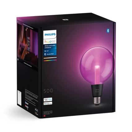 LED RGBW Dimmable bulb Philips Hue White And Color Ambiance G125 E27/6,8W/230V 2000-6500K