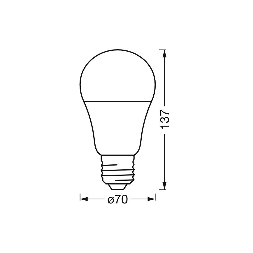 LED RGBW Dimmable bulb SMART+ E27/14W/230V 2700-6500K Wi-Fi - Ledvance