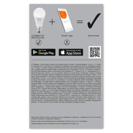 LED RGBW Dimmable bulb SMART+ E27/9W/230V 2700K-6500K Wi-Fi - Ledvance
