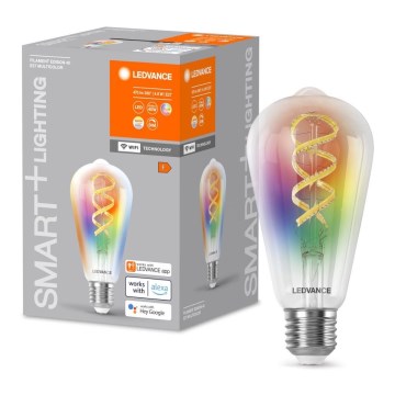 LED RGBW Dimmable bulb SMART+ FILAMENT EDISON ST64 E27/4,8W/230V 2700-6500K Wi-Fi - Ledvance