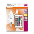 LED RGBW Dimmable bulb STAR E14/4,5W/230V 2700K + remote control – Osram