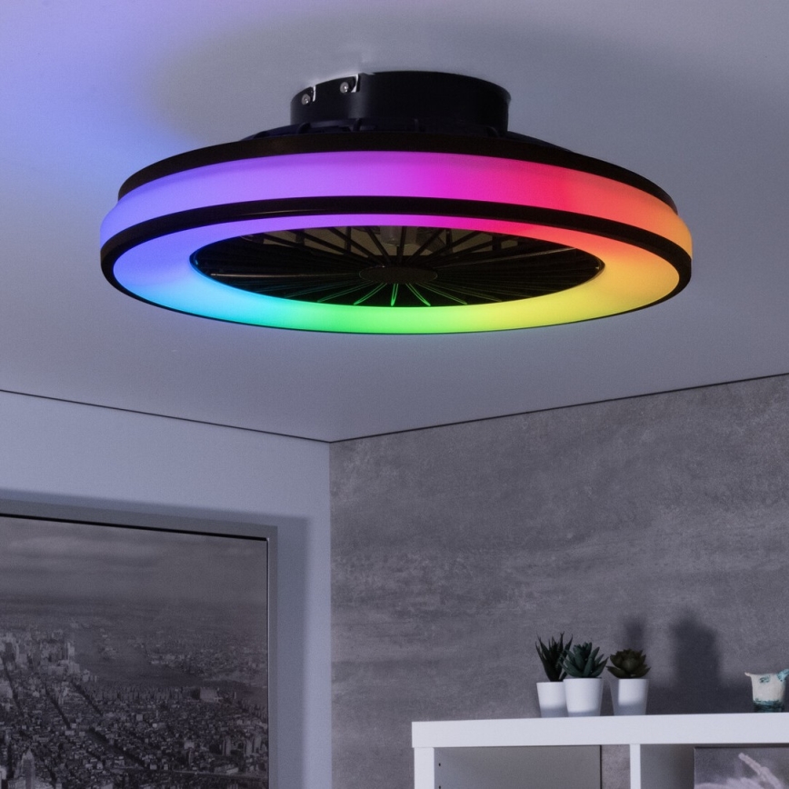 LED RGBW Dimmable ceiling light with a fan PLAVE LED/48W/230V 3000/4000/6500K + remote control