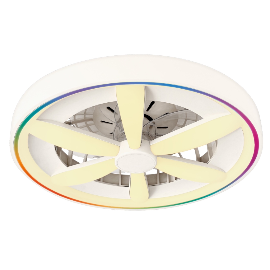 LED RGBW Dimmable Ceiling Light with Fan MALAWI LED/48W/230V 3000-6500K White + Remote Control
