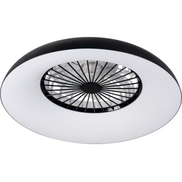 LED RGBW Dimmable Ceiling Light with Fan PLAVE PAN LED/48W/230V 3000–6500K Ø60 cm Black + Remote Control